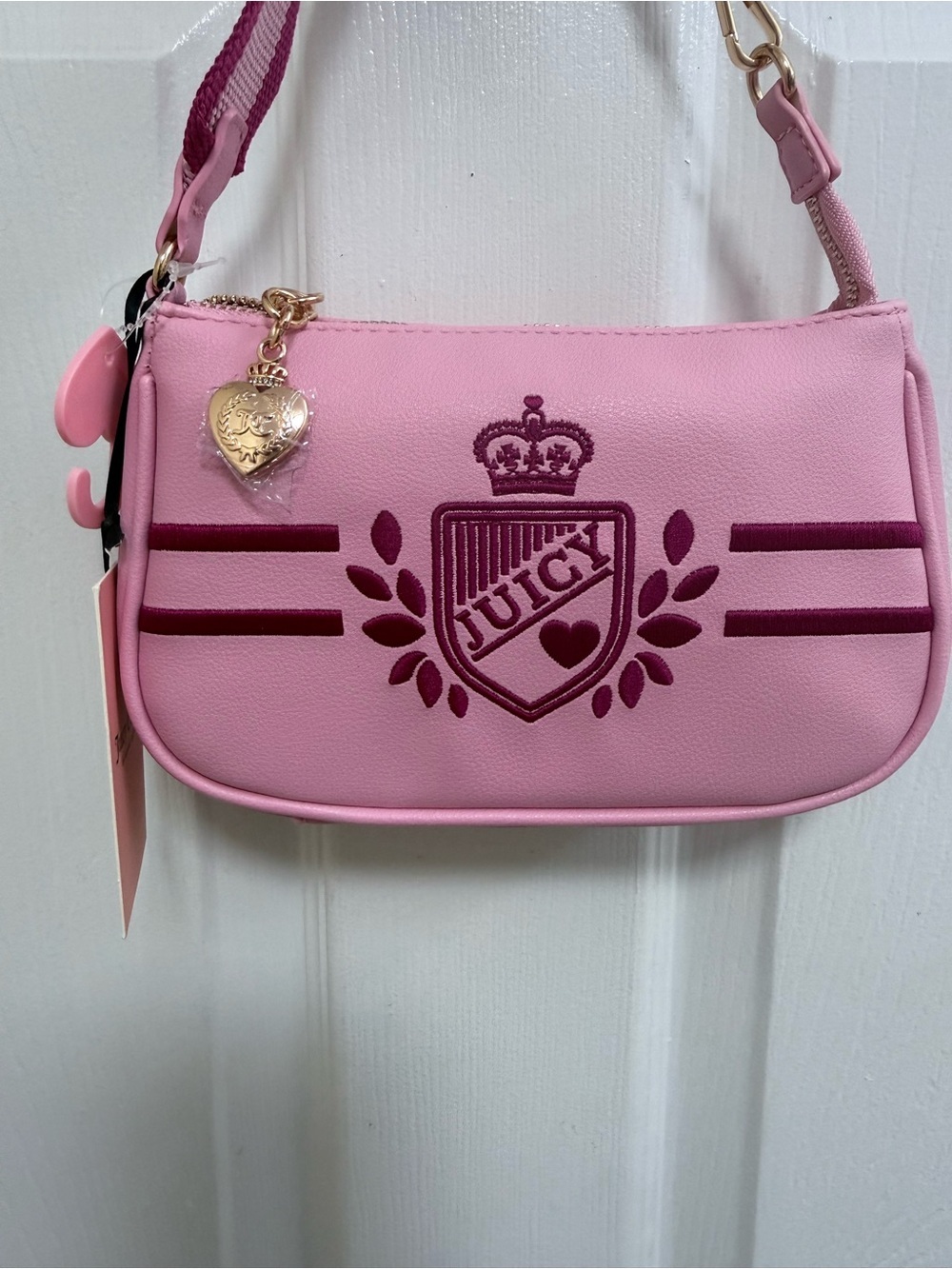 NWT Juicy Couture Juicy Prep School Convertible Wristlet in Flamingo 𦩠Pink - Picture 5 of 6